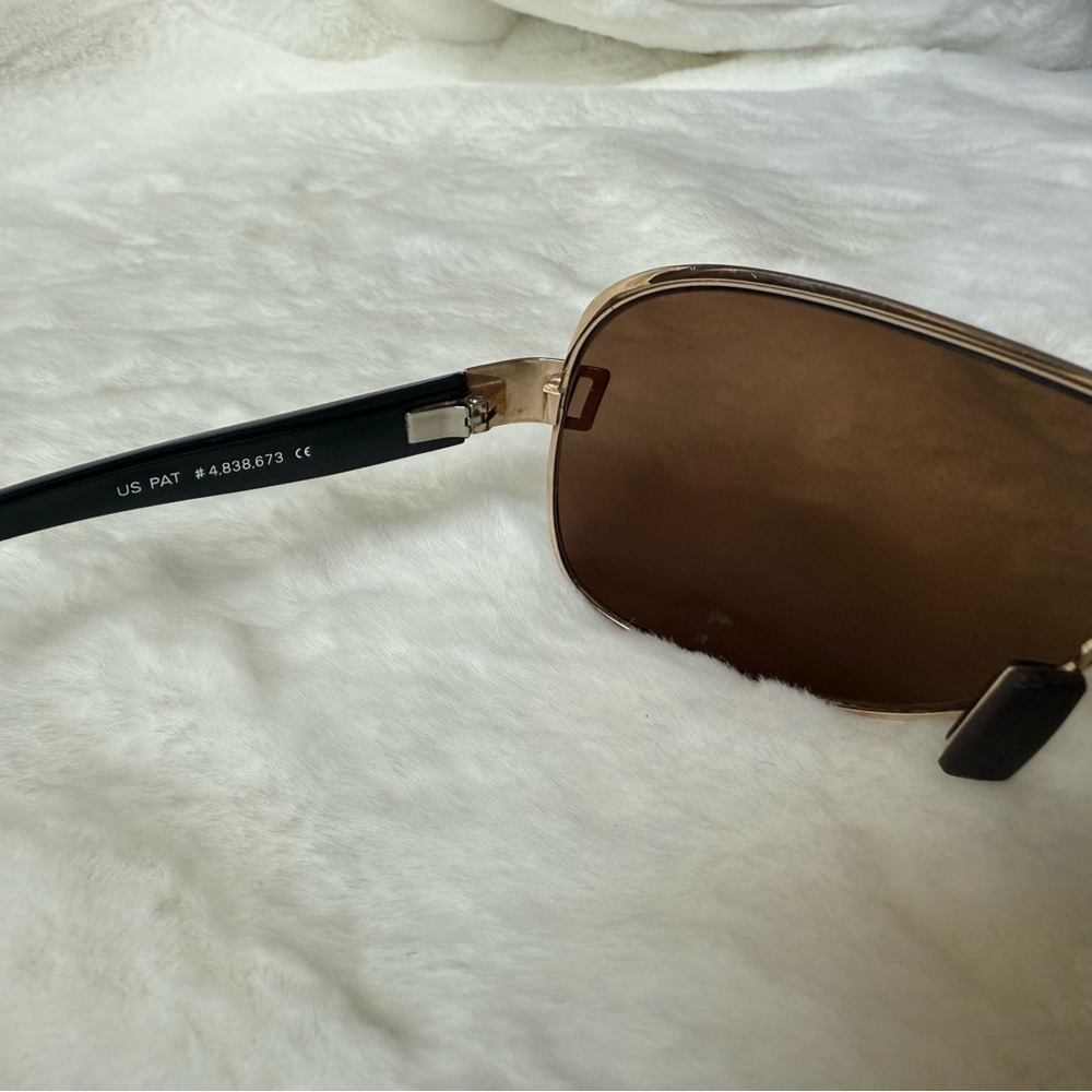Maui Jim Maka Polarized Aviator Wrap Sunglasses with Hard Case Gold Brown - Picture 10 of 14
